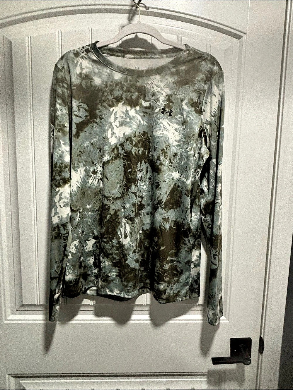 Under Armour Men's Long Sleeve Abstract Top Green & White Size XL Like N